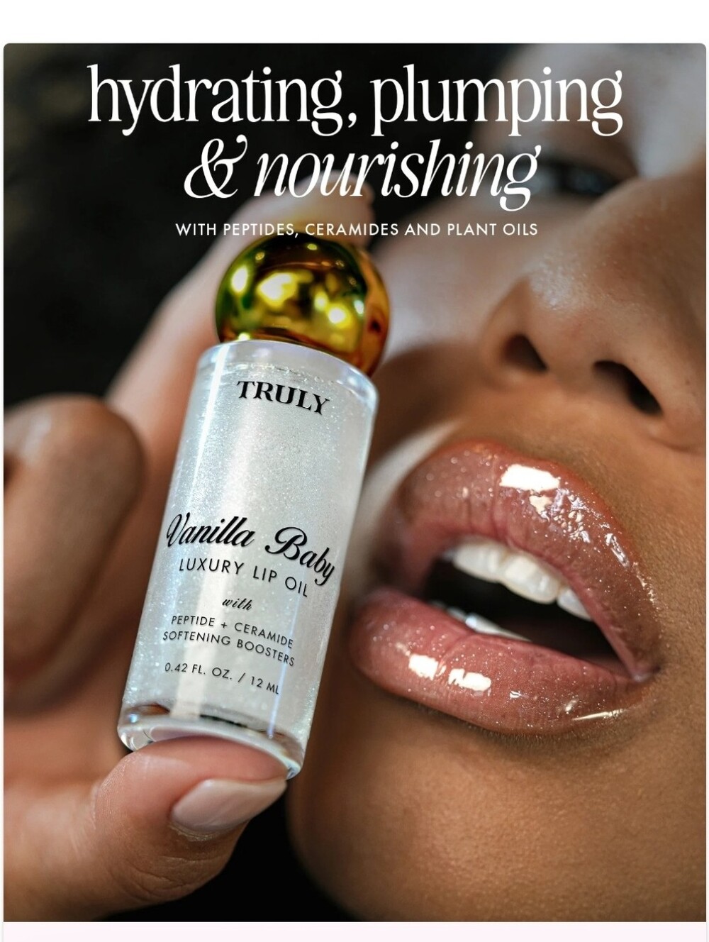 TRULY Luxury Peptide Lip Oil In Vanilla Baby